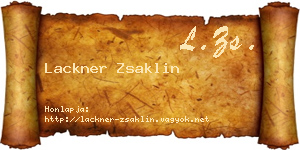 Lackner Zsaklin névjegykártya